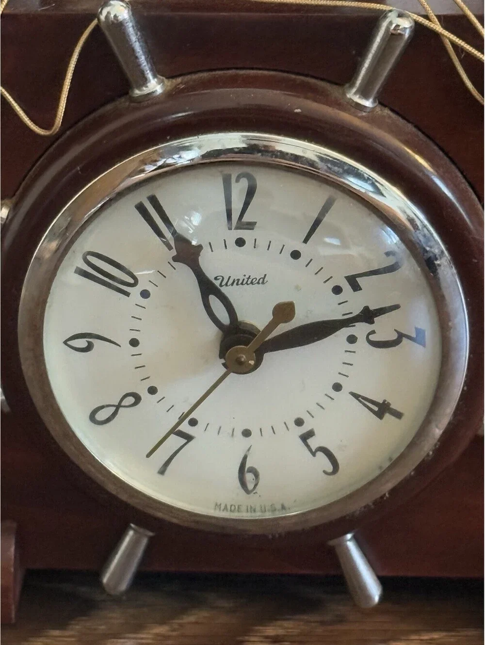 Vintage United Model 811 Clipper Ship Electric Mantel Clock MCM Nautical USA